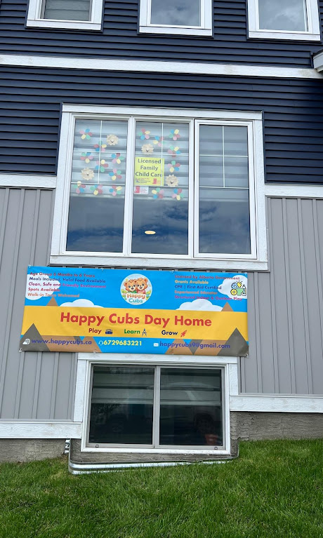 Happy Cubs Dayhome exterior sign in Calgary NW